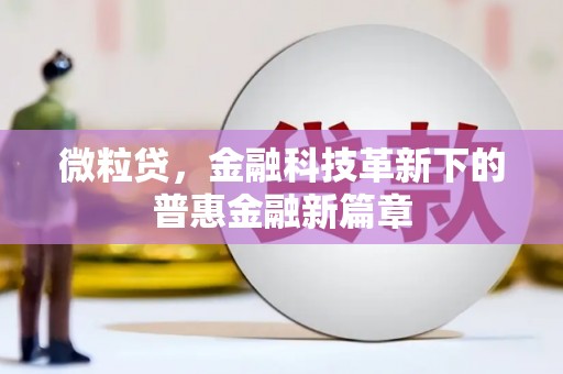 官田微粒贷，金融科技革新下的普惠金融新篇章