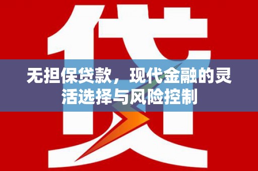 成县无担保贷款，现代金融的灵活选择与风险控制