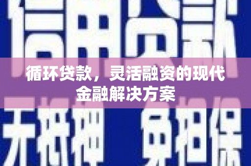 瑞芳循环贷款，灵活融资的现代金融解决方案