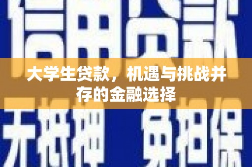 贡井大学生贷款，机遇与挑战并存的金融选择